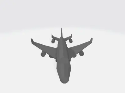 Bombardier jet  Low-poly 3D model