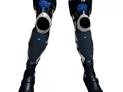 Damaged Cybernetic Leg Asset 3D model