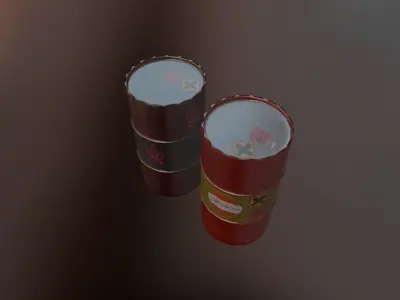 Oil Drum package Low-poly 3D model