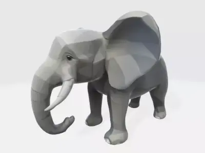 Lowpoly elephant 3D model