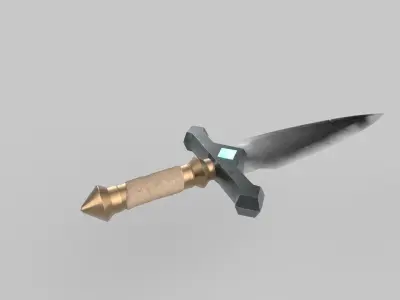 Dagger sword Low-poly 3D model 11