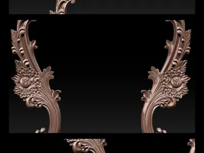 3D Frame - Wood Carving STL Model for CNC Router 3D print model 5