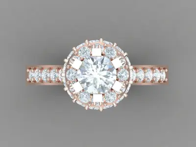 Diamond Wedding Women Ring 1WR296 3D print model