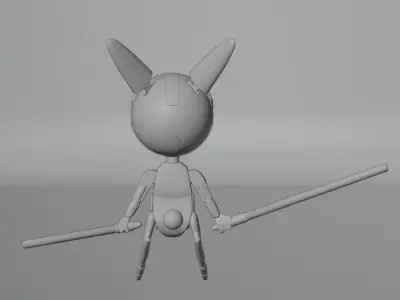 Little Bunny Bot Model Low-poly 3D model