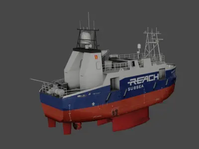  Remotely operated vehicle ROV vessel Low-poly 3D model