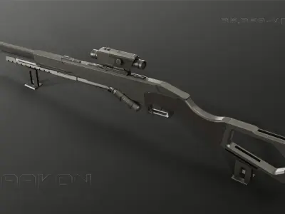 HAAKON - GUN - Game Asset Low-poly 3D model