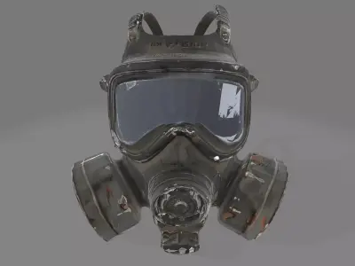 Post Apocalyptic Gas Mask Low-poly 3D model