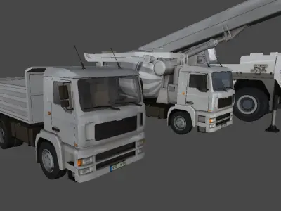 Construction vehicles Low-poly 3D model
