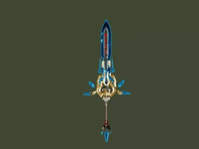 Crystal Storm Blade Low-poly 3D model