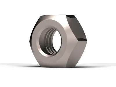 Hex Nut Low-poly 3D model from CGTrader