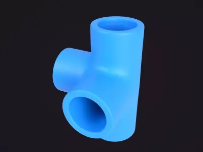 4-Way Pipe Fitting 3D model