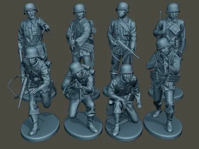 German soldiers ww2 Bundle Pack 1 3D print model