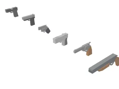 Low Poly Weapon Pack Low-poly 3D model purchase