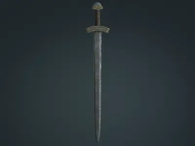 Viking Sword E - Fantasy Weapon Low-poly 3D model