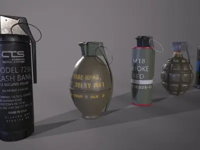 Grenade collection military 3D model