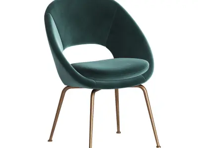 Orb Velvet Dining Chair Westelm 3D model