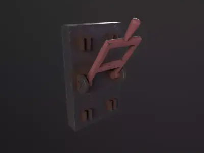 Rusted lever switch 3D Model Low-poly 3D model