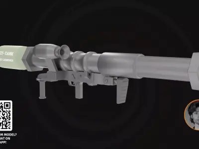 3D Model Panzerfaust 3 - Modern Anti-Tank Rocket Launcher 3D model