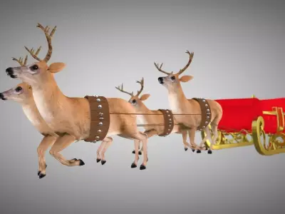 Claus deer 3d Rigged and Animated Low-poly 3D model