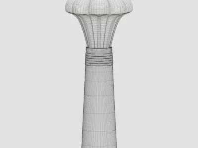 Egyptian palmiform column Low-poly 3D model