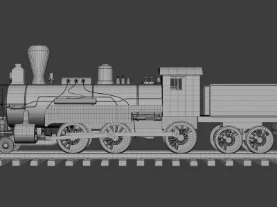 Locomotive Train Low-poly 3D model