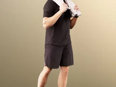 Kilian 11598 - Sporty Man Training With Towel 3D model