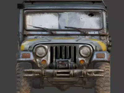 Post Apocalyptic Off Road Jeep 3D Model V06 Low-poly 3D model