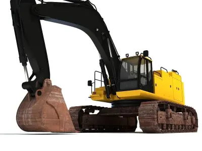 Yellow Excavator 3D model