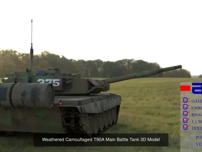 Elite T90A Main Battle Tank Collection  3D Model Pack