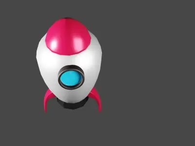rocket lowpoly ship Free low-poly 3D model