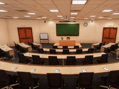 University Classroom Low-poly 3D model