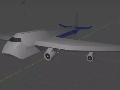 low poly airplane model plane Low-poly 3D model