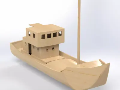 Boat desk sized 3D model