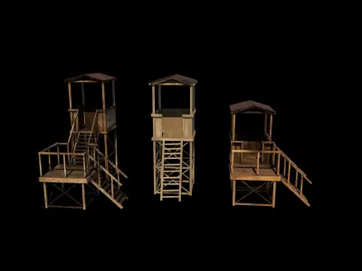 Military Guard Tower 3D model purchase