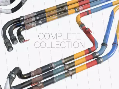 Modular Pipes Diameter 10 - Complete Collection 3D Model Pack