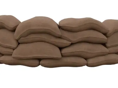 Sand Bag Wall Low-poly 3D model