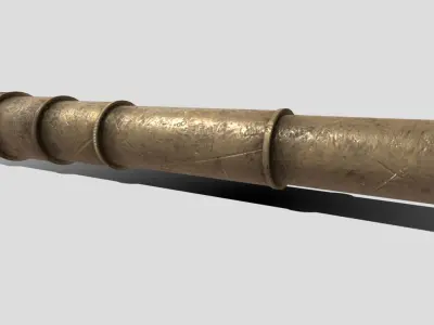 Antique Spyglass Low-poly 3D model
