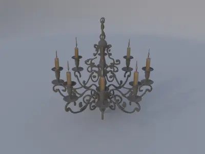 Hanging Iron Candelabra 3D model