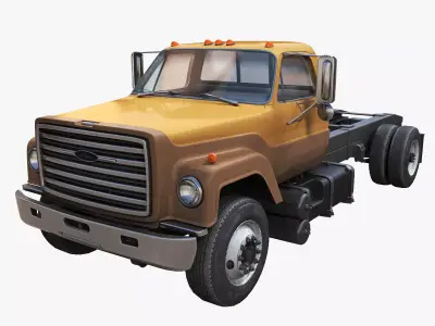 80s  truck Low-poly 3D model