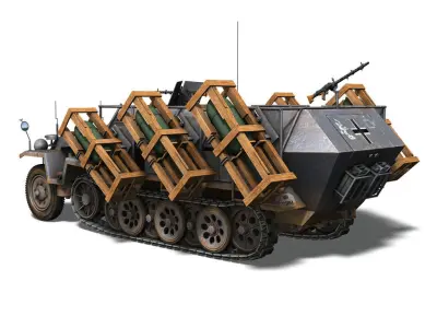 SD KFZ 251 1 - Ausf C - Stuka zu Fuss 3D model