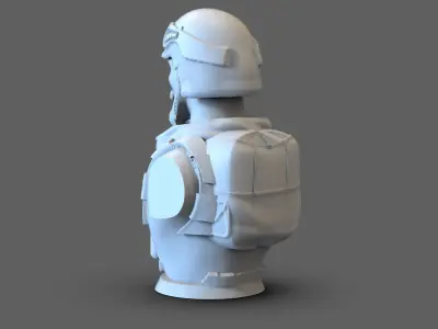 Soldier Bust 3D print model