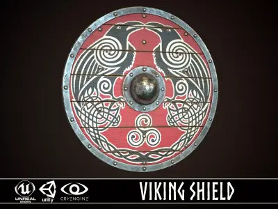 Viking Shield 31 Low-poly 3D model