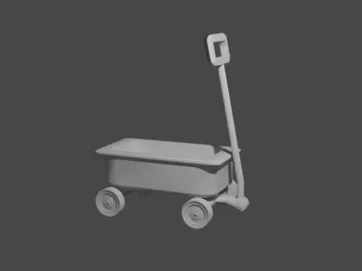 Toy Wagon Low-poly 3D model
