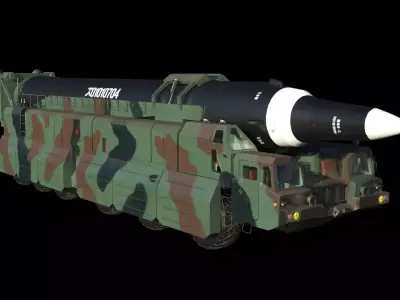 Hwasong 12 missile launcher 3D model purchase