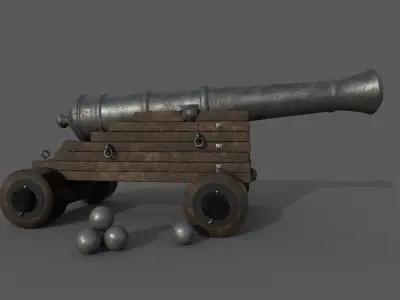 Medieval Cannon 3D Model Low-poly 3D model purchase