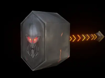 Hammer-Skull Low-poly thor hammer Low-poly 3D model
