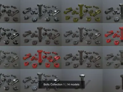 Bolts Collection 1 screws and 3D Model Pack