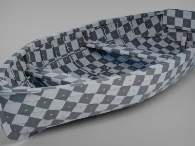 Old wooden boat 3D model