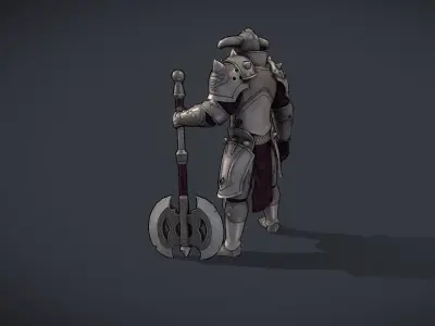 Bulky Knight Low-poly 3D model