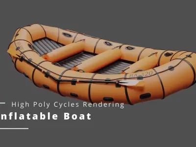 Inflatable Rafting Boat 3D model